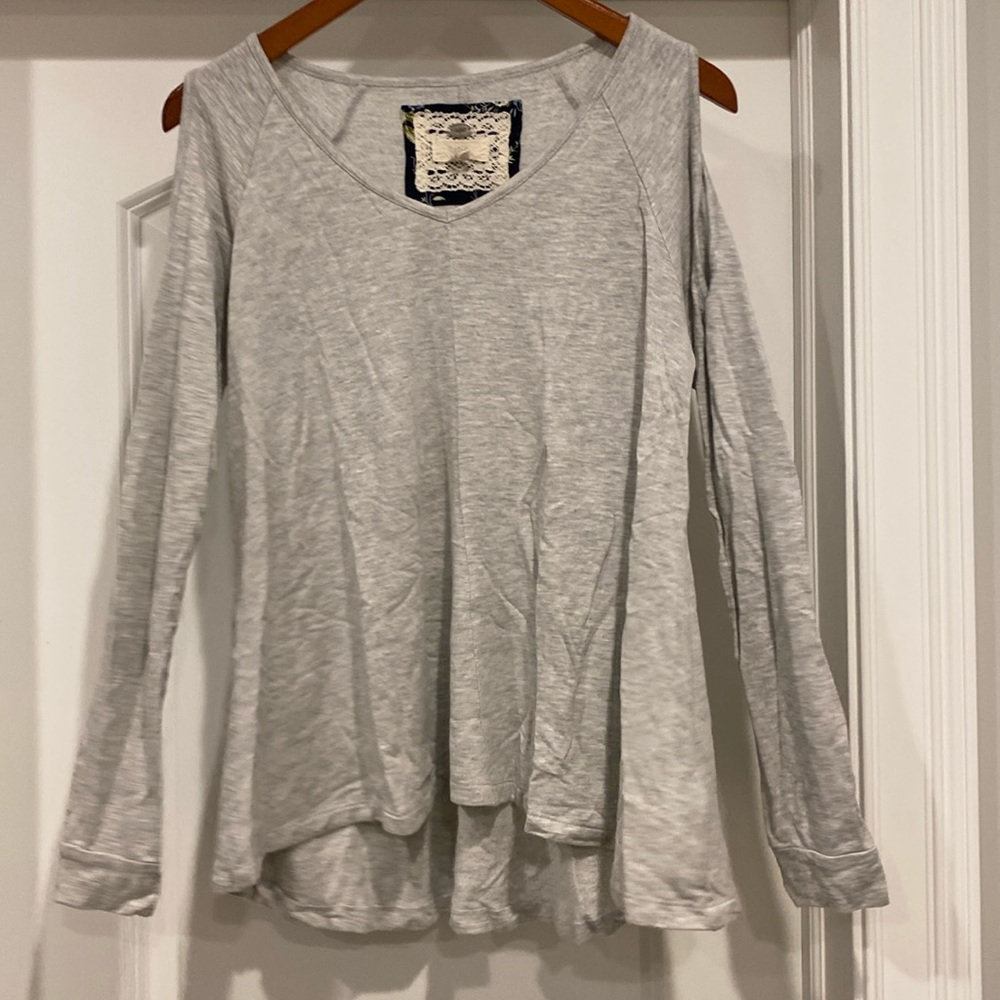 Cold shoulder sweater top with A line